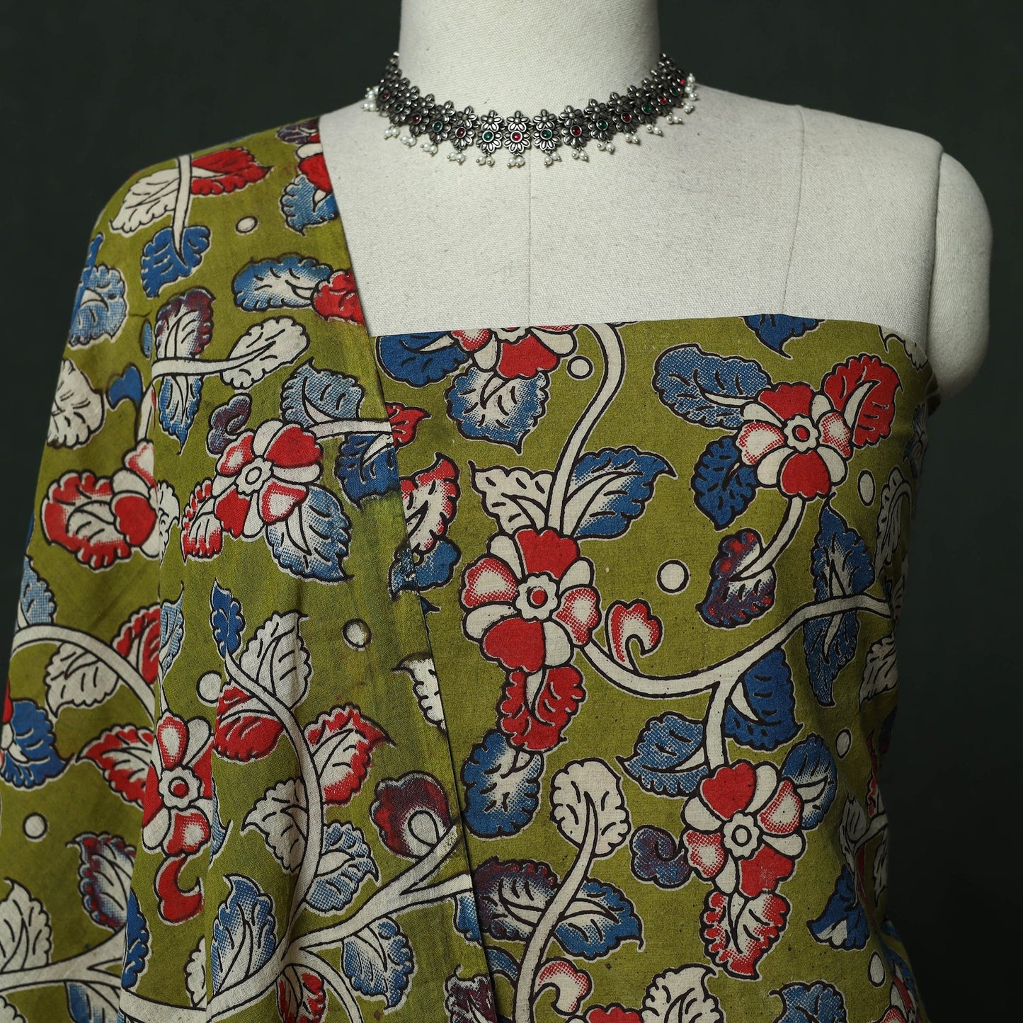Kalamkari printed cotton 2pc unstitched dress material 15