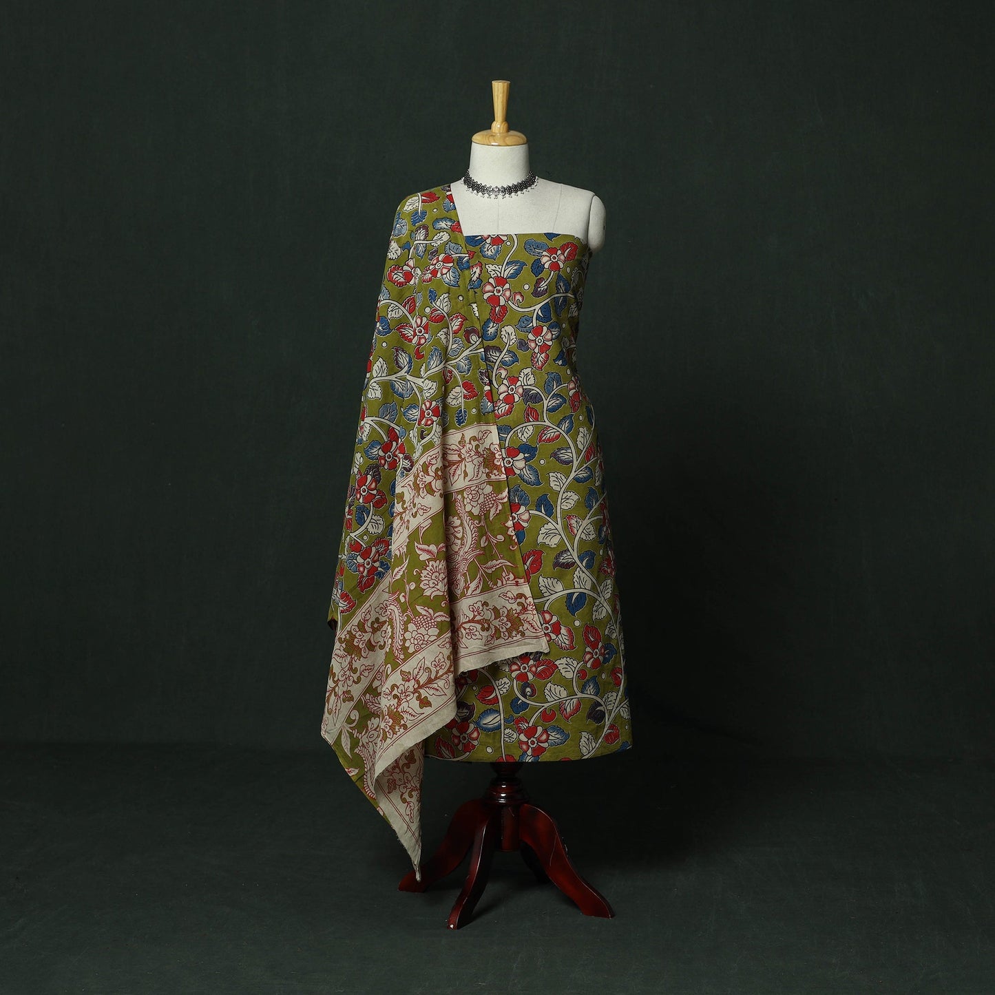 Kalamkari printed cotton 2pc unstitched dress material 15