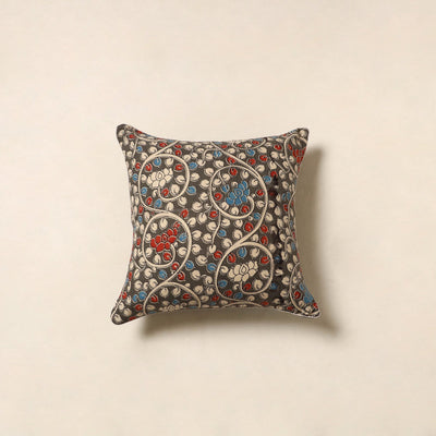Green - kalamkari printed cotton cushion cover 120