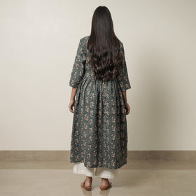  Kalamkari Printed Cotton Flared Kurta For Women