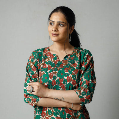  Kalamkari Printed Cotton Kurta For Women