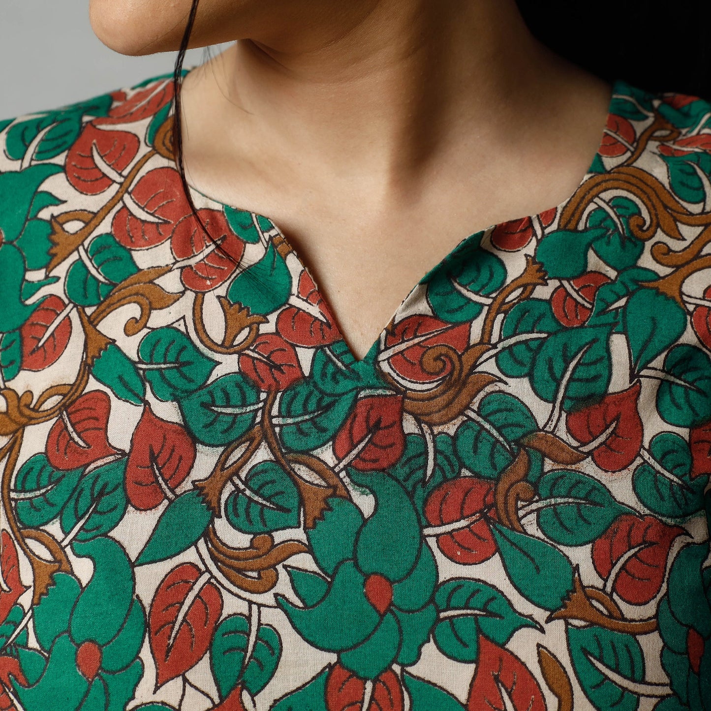  Kalamkari Printed Cotton Kurta For Women