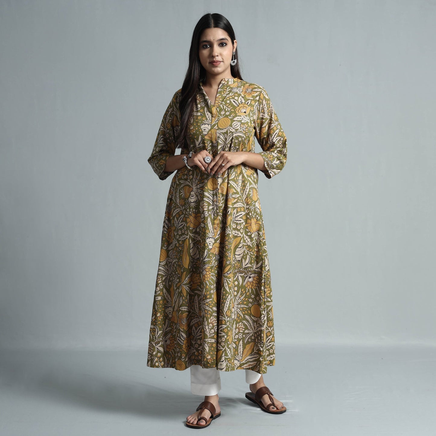  Kalamkari Printed Cotton Kurta For Women