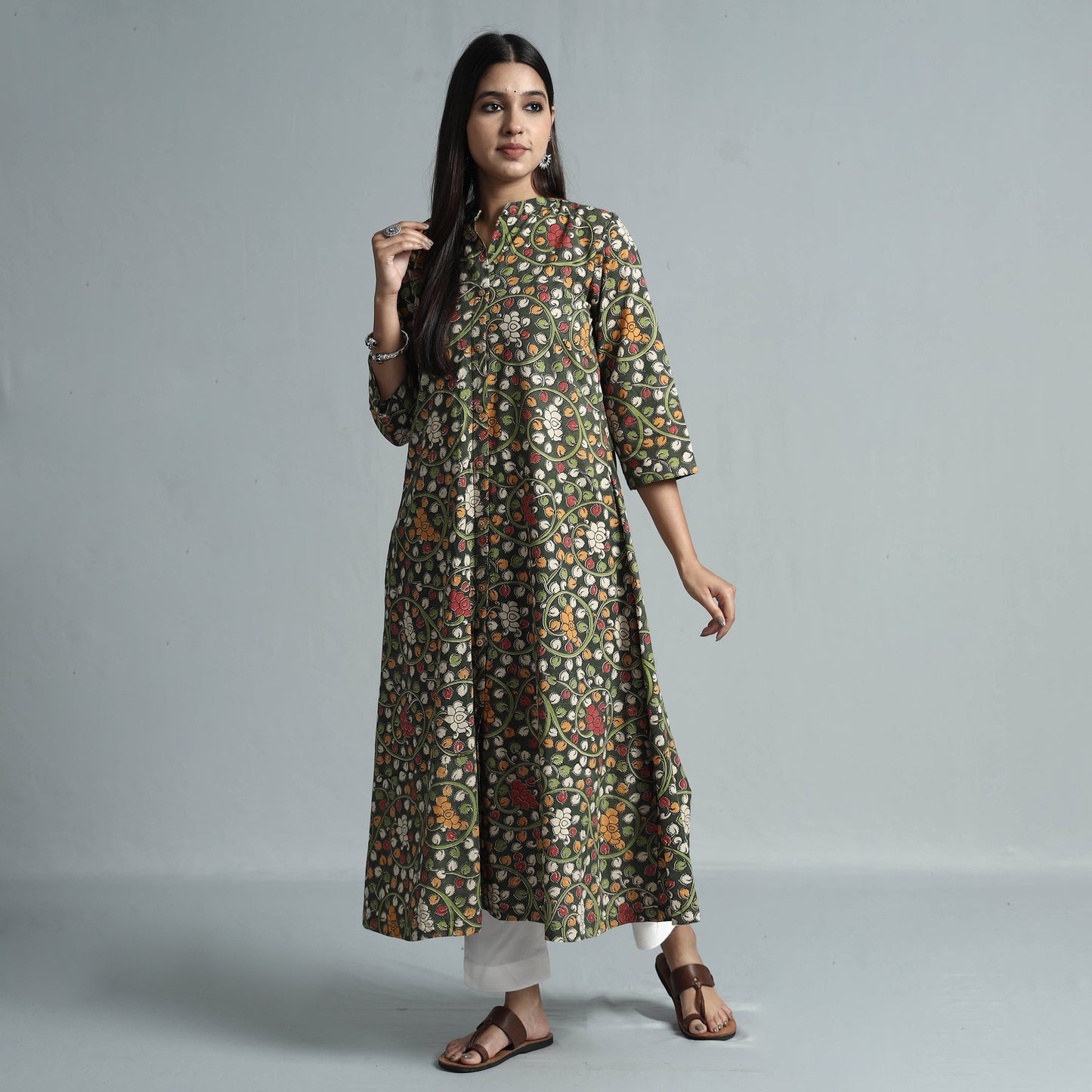  Kalamkari Printed Cotton Kurta For Women