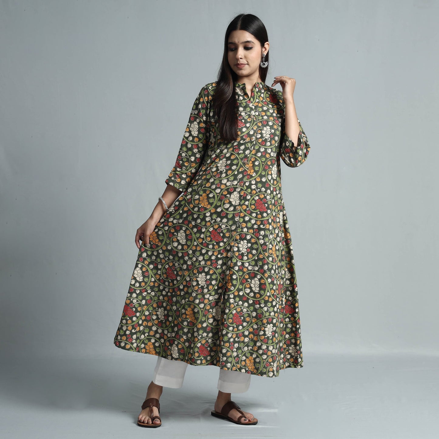  Kalamkari Printed Cotton Kurta For Women