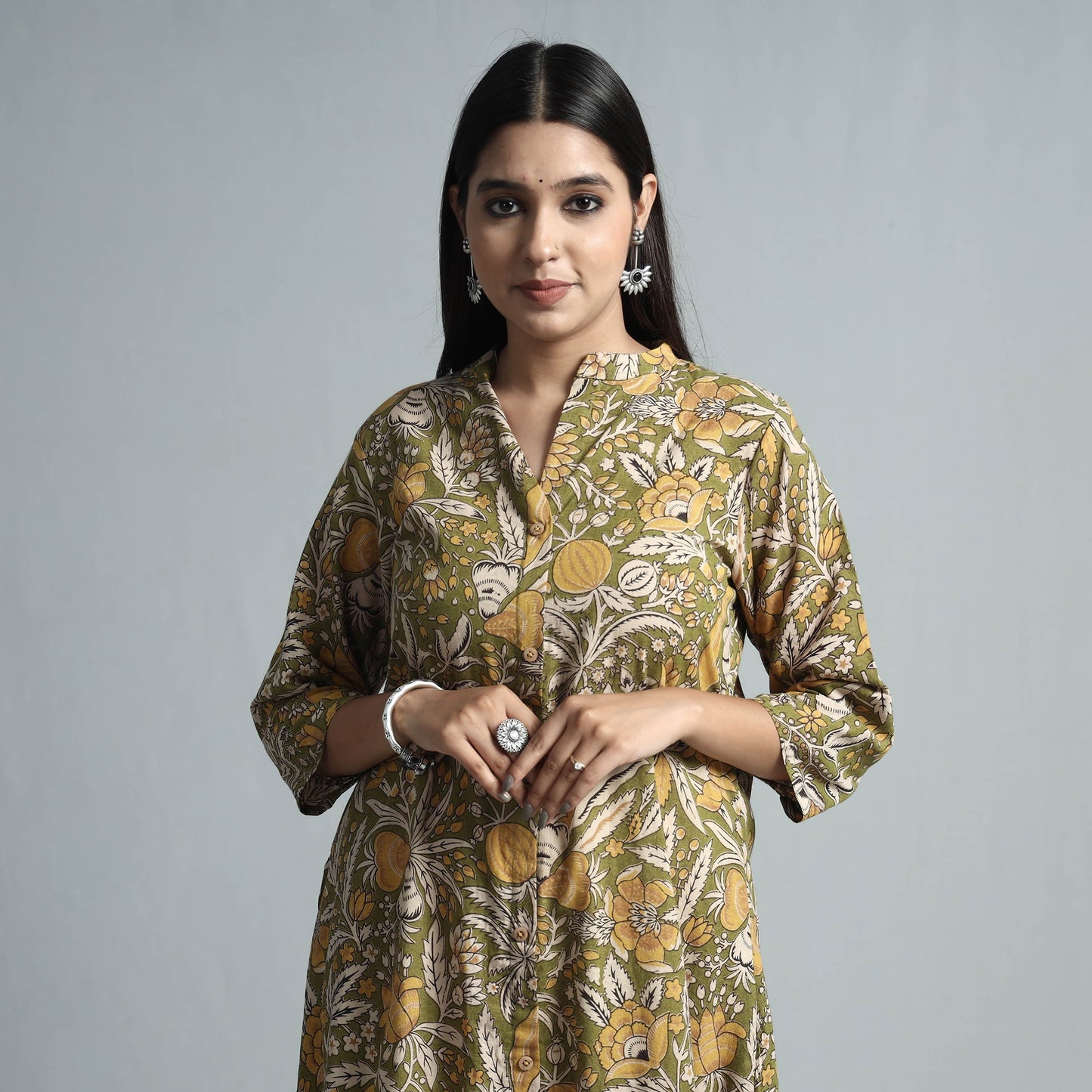  Kalamkari Printed Cotton Kurta For Women