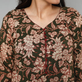  Kalamkari Printed Cotton Long Kurta For Women