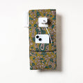 Green Kalamkari Block Printed Cotton Mobile Charging Holder 