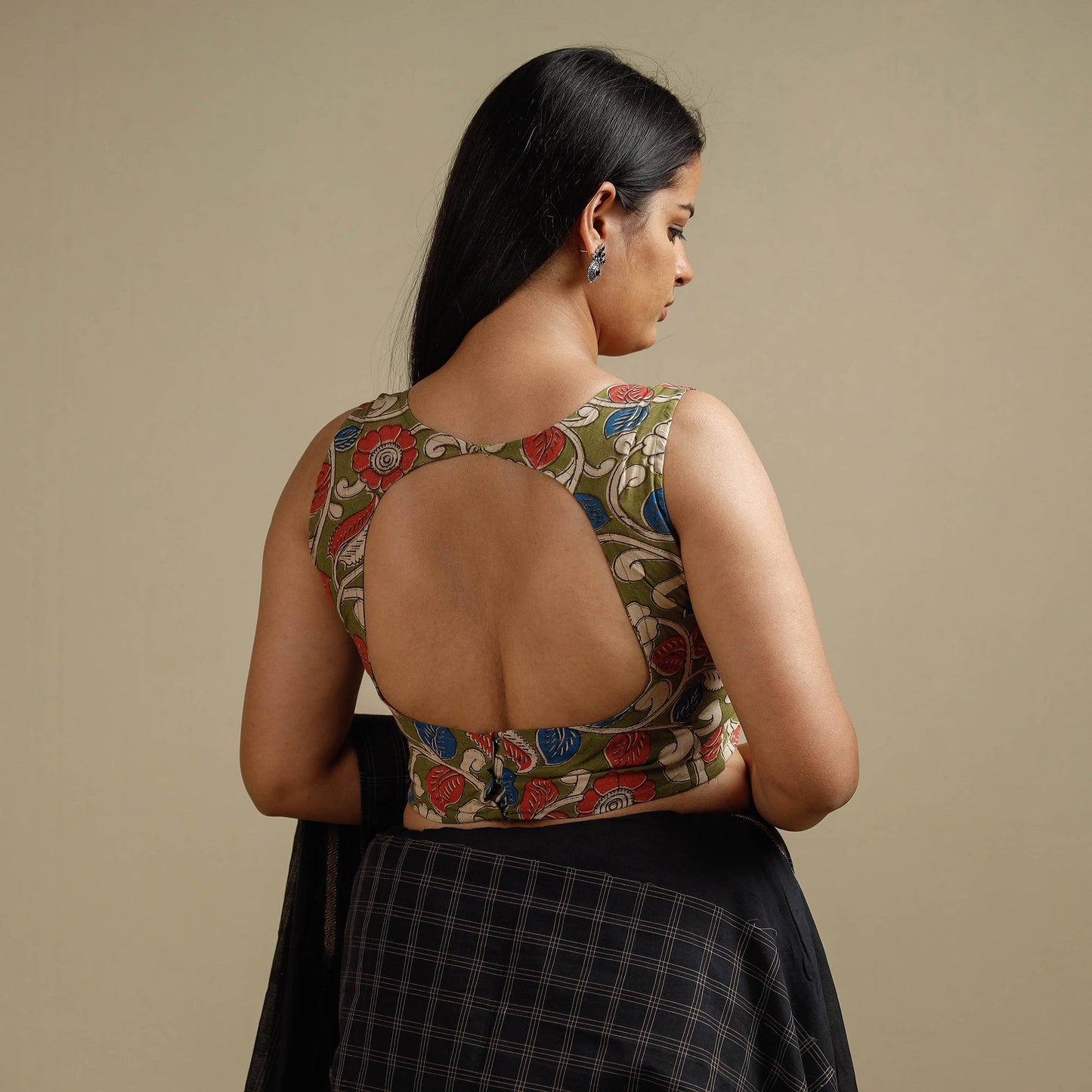 Buy Kalamkari Printed Cotton Stitched Blouse Online at iTokri.com