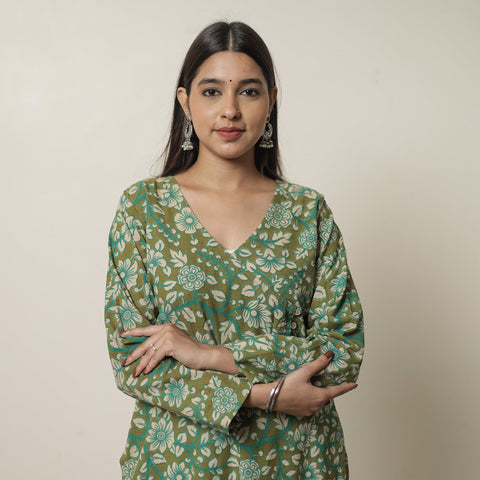  Kalamkari Printed Cotton Straight Kurta For Women