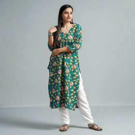  Kalamkari Printed Cotton Straight Kurta For Women