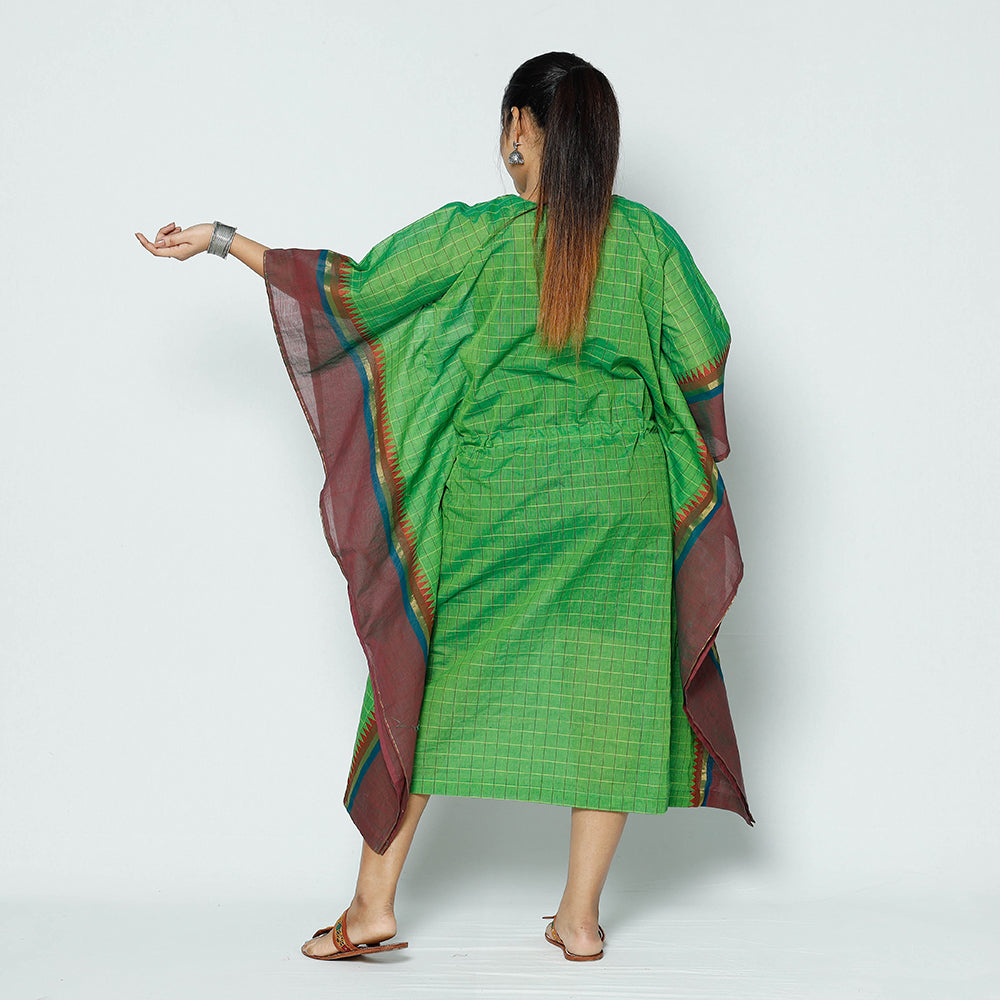  Kanchipuram Checks Cotton Kaftan with Tie-Up Waist (Medium) 