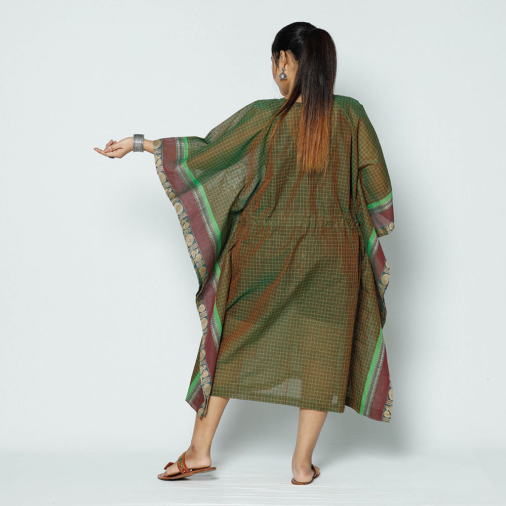 Buy Kanchipuram Checks Cotton Kaftan with Tie-Up Waist (Medium) Online at iTokri.com