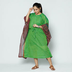  Kanchipuram Checks Cotton Kaftan with Tie-Up Waist (Medium) 