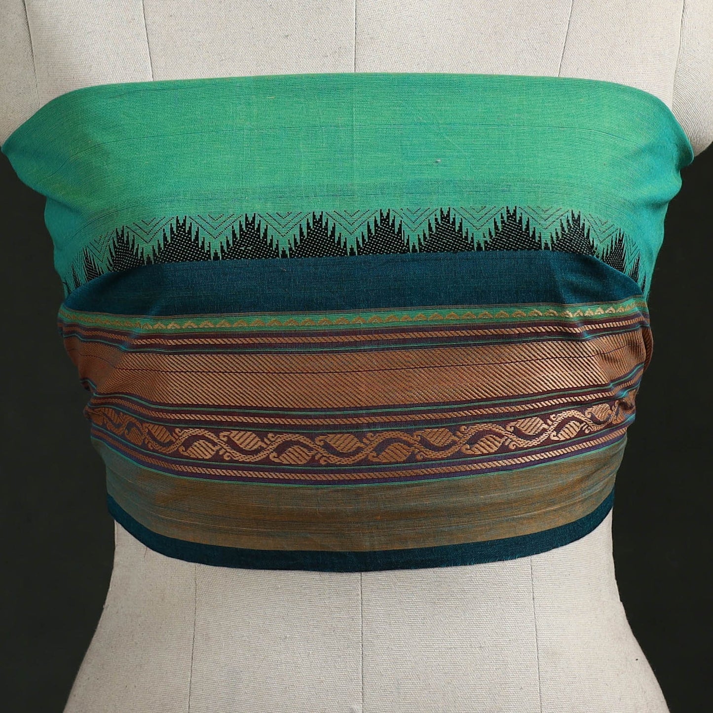 Kanchipuram cotton blouse piece 08 - handcrafted