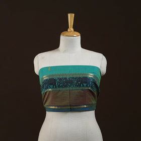 Kanchipuram cotton blouse piece 11 - handcrafted