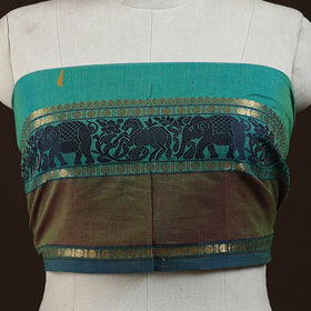 Kanchipuram cotton blouse piece 11 - handcrafted