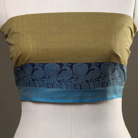 Green - kanchipuram cotton blouse piece 31 - handcrafted