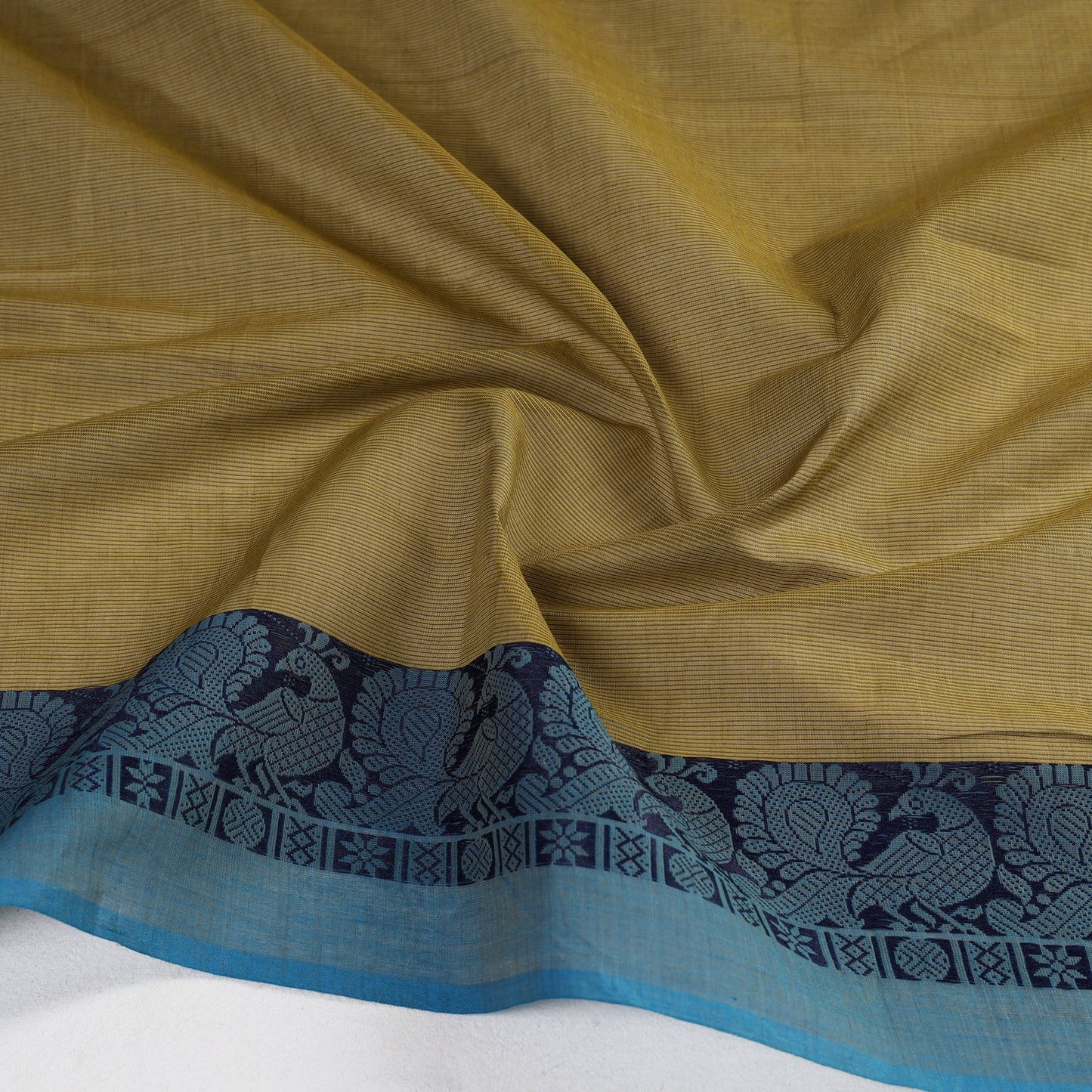 Green - kanchipuram cotton blouse piece 31 - handcrafted