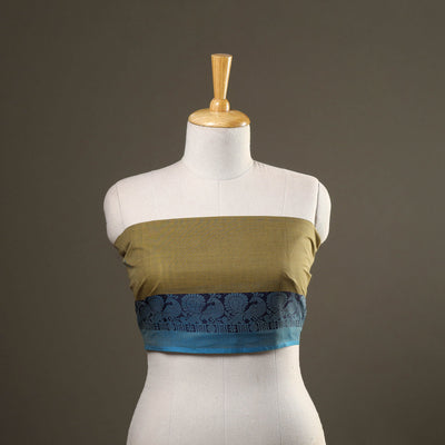 Green - kanchipuram cotton blouse piece 31 - handcrafted