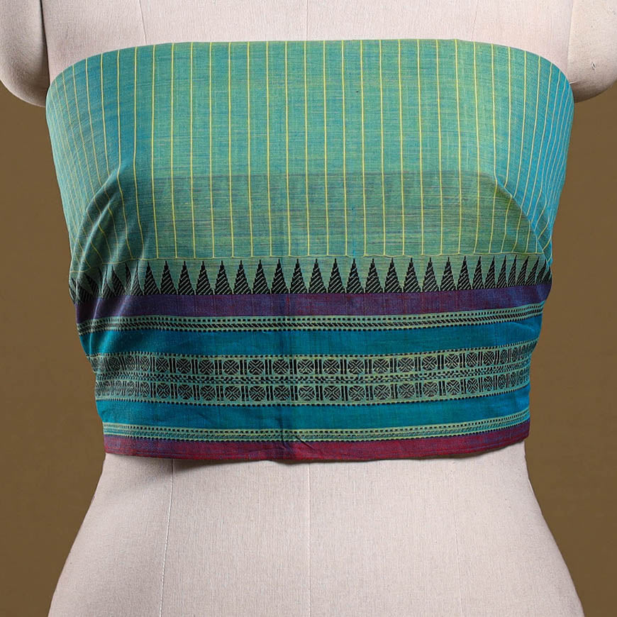 Kanchipuram cotton blouse piece 50 - handcrafted