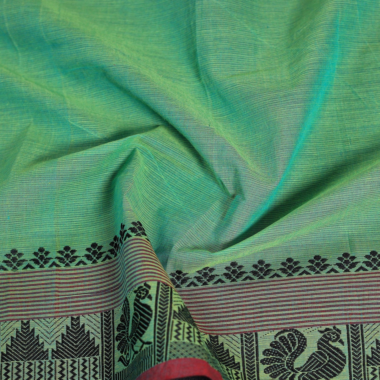 Kanchipuram cotton blouse piece 52 - handcrafted