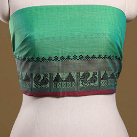 Kanchipuram cotton blouse piece 52 - handcrafted