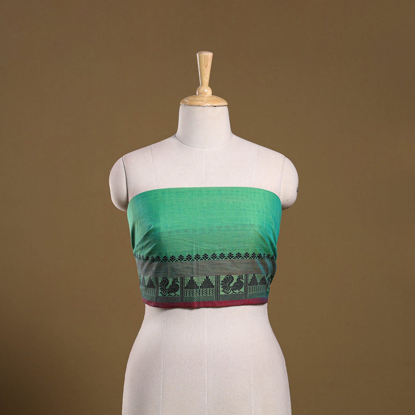 Kanchipuram cotton blouse piece 52 - handcrafted