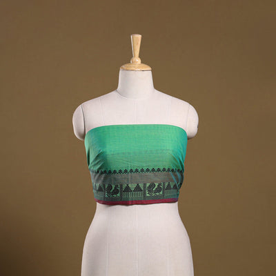 Kanchipuram cotton blouse piece 52 - handcrafted