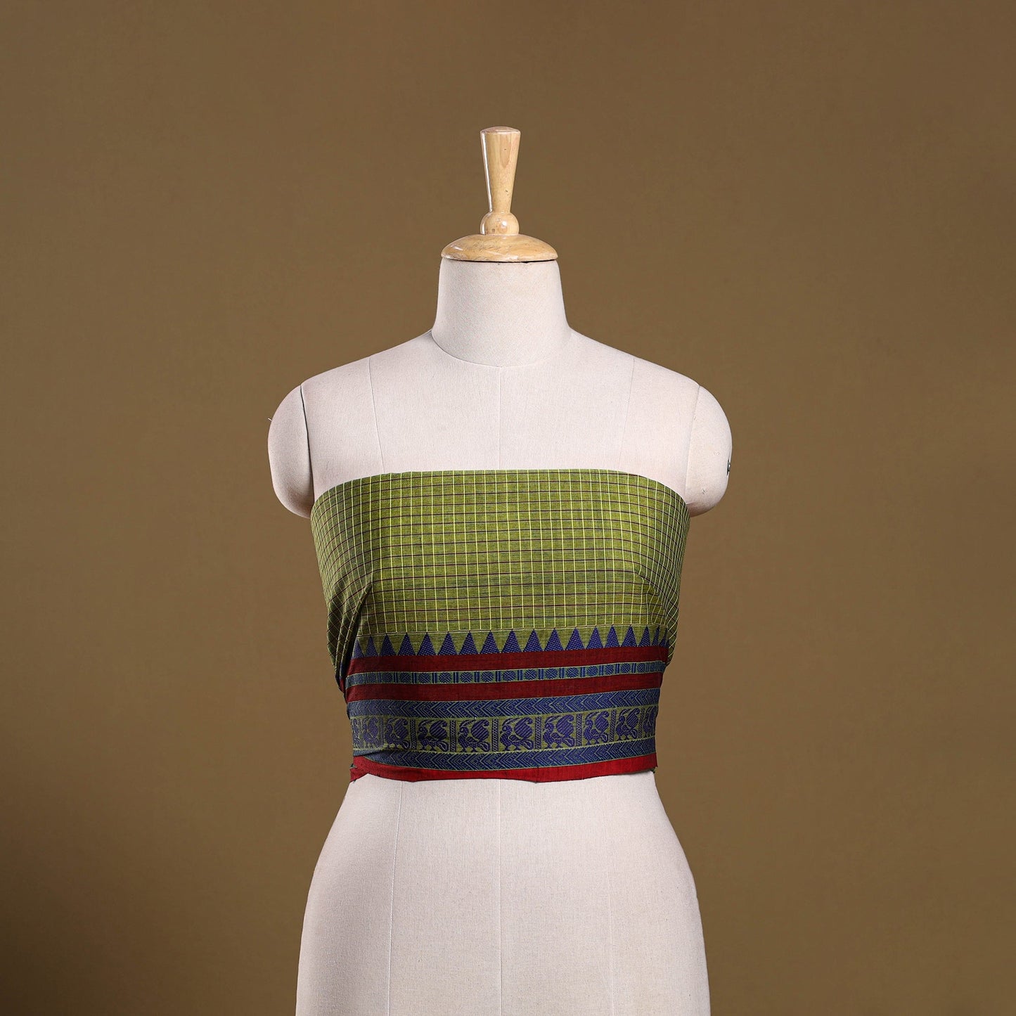 Kanchipuram cotton blouse piece 54 - handcrafted