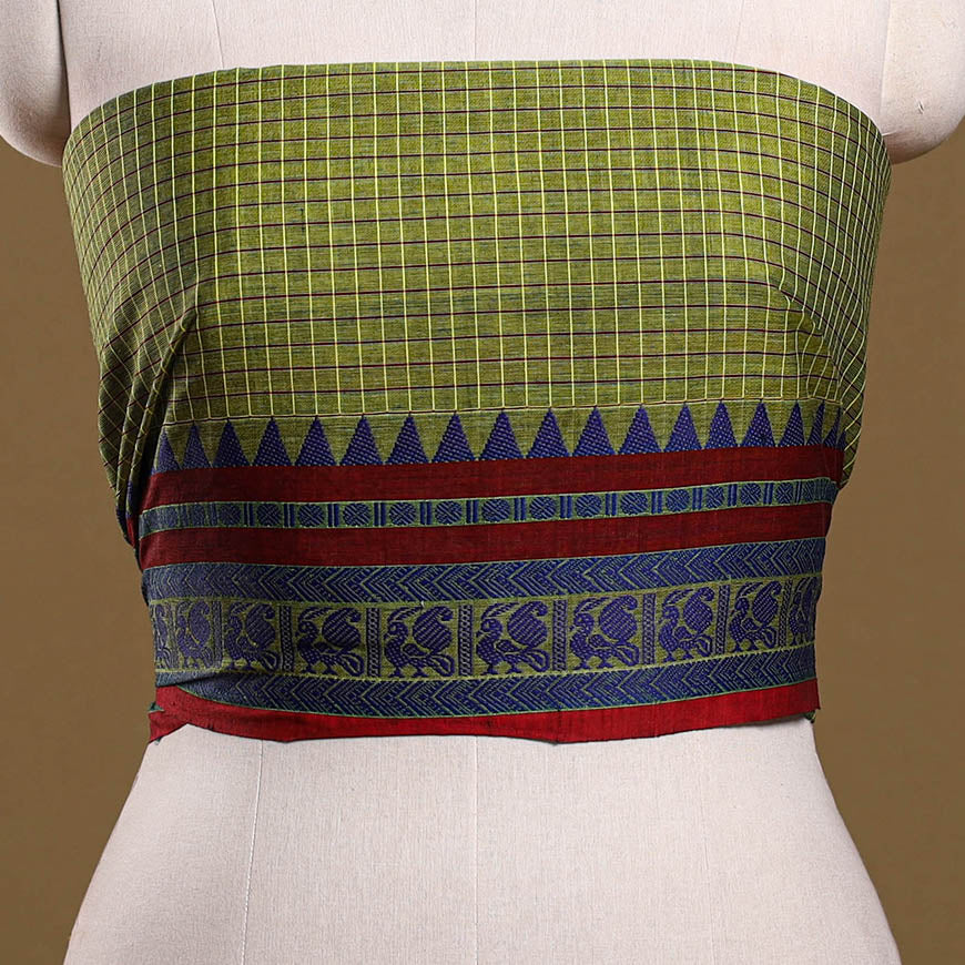Kanchipuram cotton blouse piece 54 - handcrafted