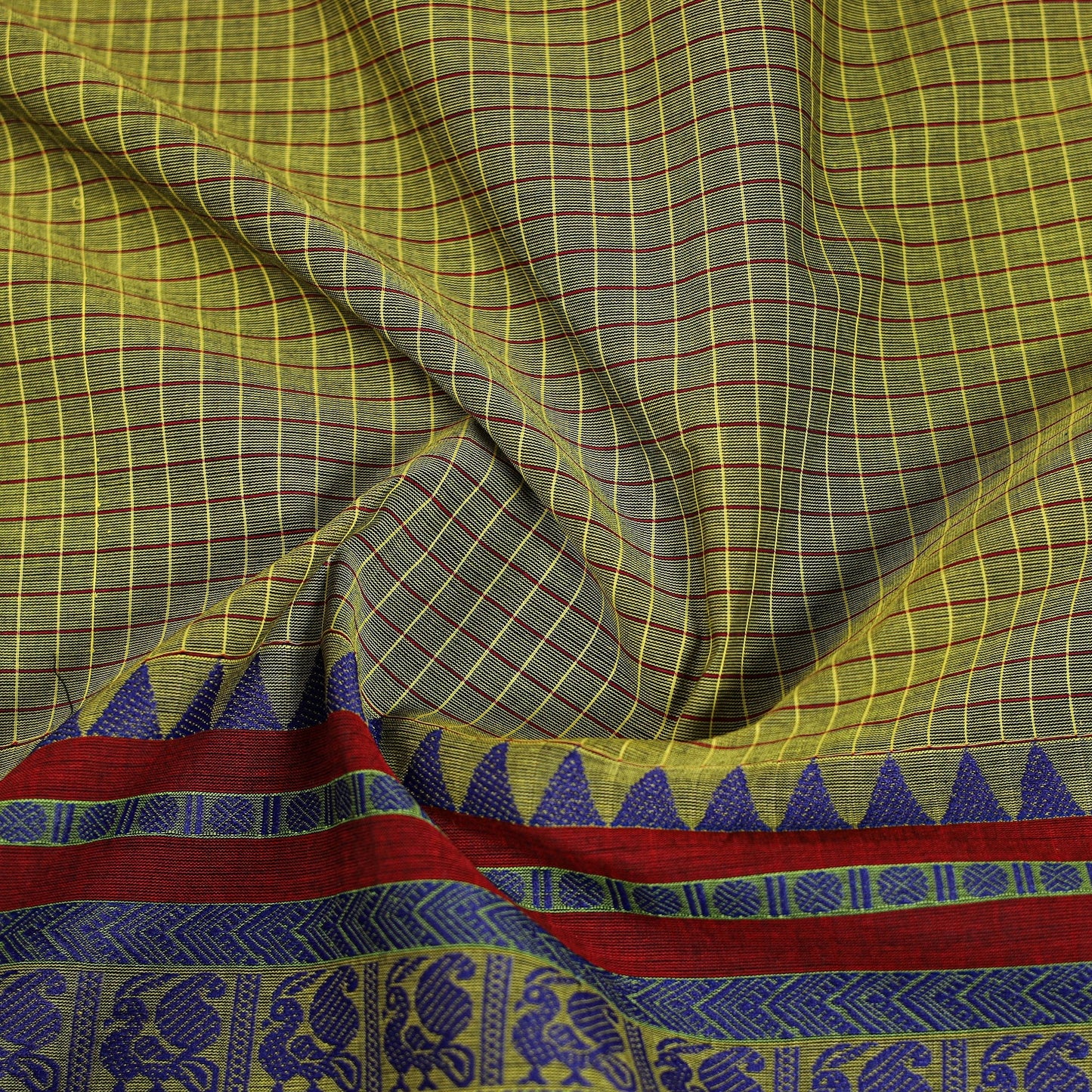 Kanchipuram cotton blouse piece 54 - handcrafted
