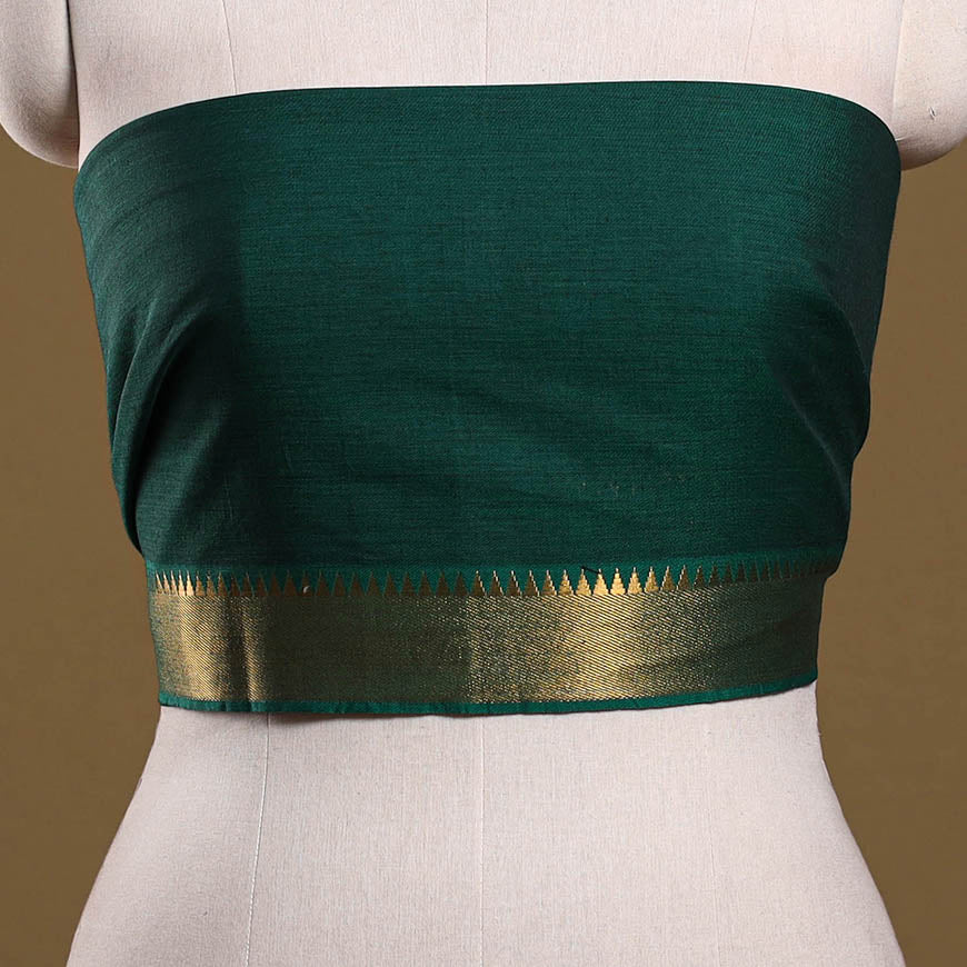 Kanchipuram cotton blouse piece 56 - handcrafted