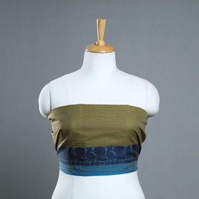 Green - kanchipuram cotton blouse piece 59 - handcrafted