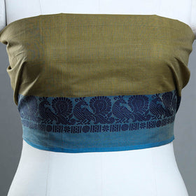 Green - kanchipuram cotton blouse piece 59 - handcrafted