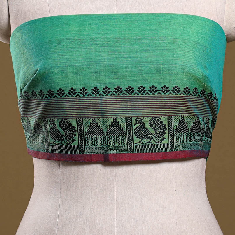 Kanchipuram cotton blouse piece 62 - handcrafted