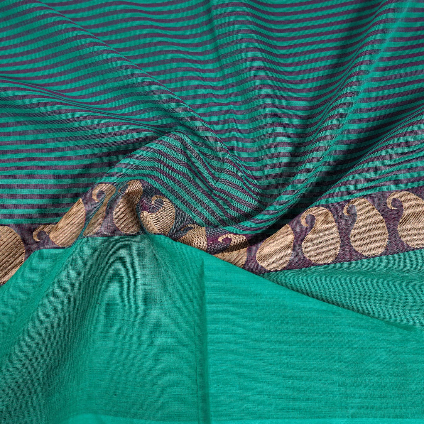 Kanchipuram cotton blouse piece 73 - handcrafted