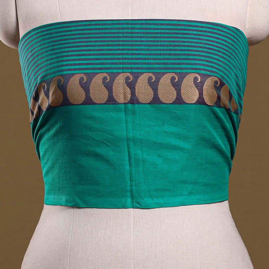 Kanchipuram cotton blouse piece 73 - handcrafted