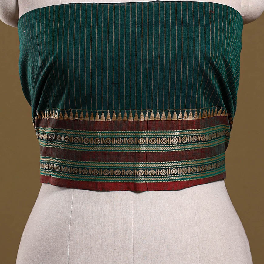 Kanchipuram cotton blouse piece 74 - handcrafted