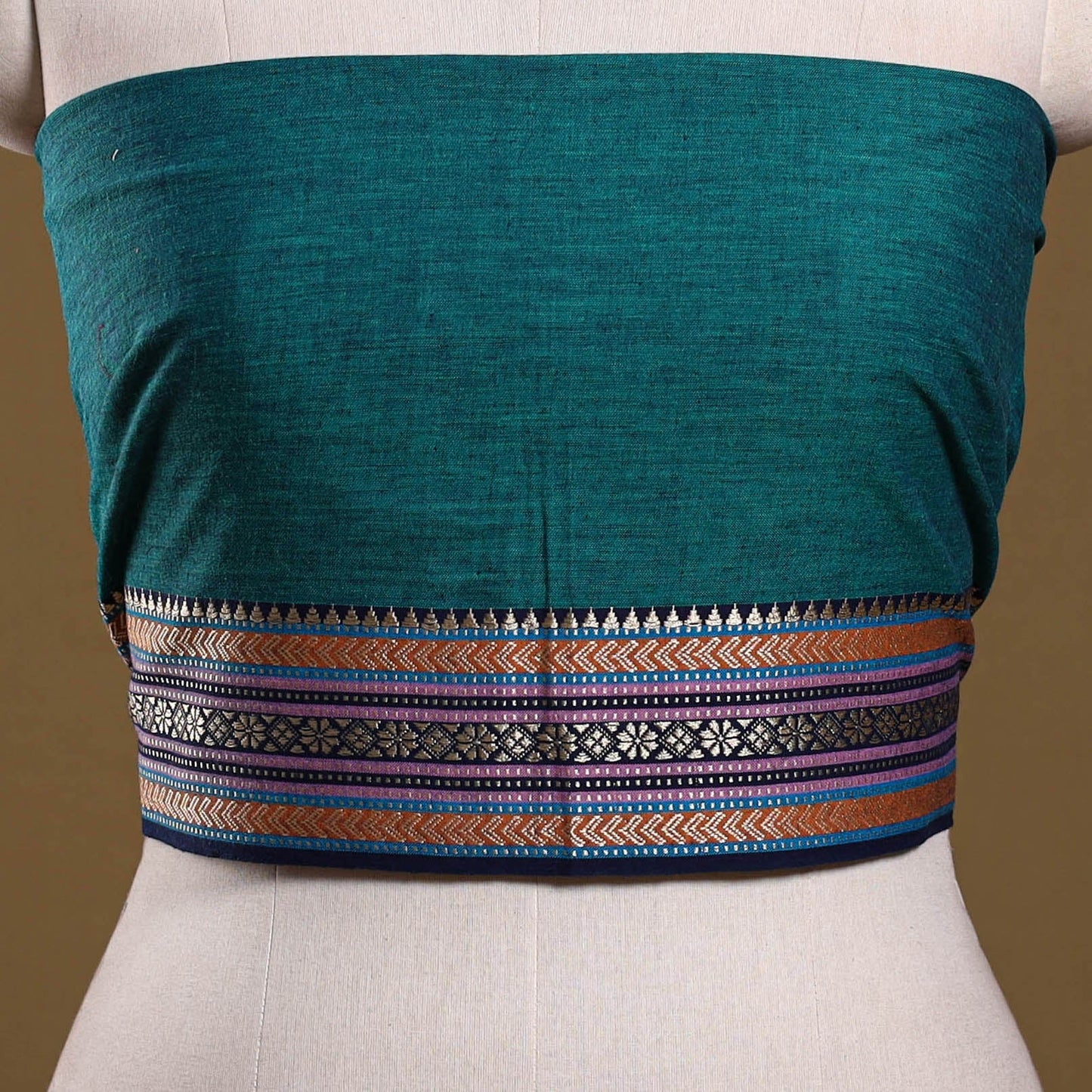 Kanchipuram cotton blouse piece 79 - handcrafted