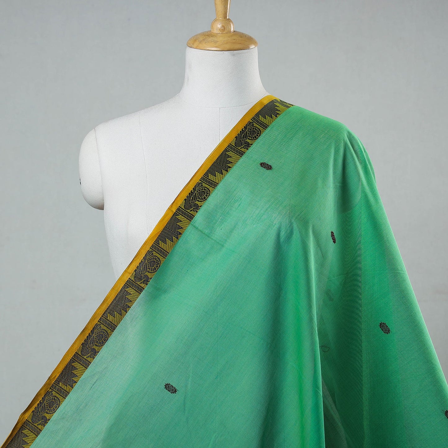 Buy Kanchipuram Cotton Buti Fabric with Thread Border Online at iTokri.com