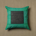 Buy Green Kanchipuram Patchwork Cotton Cushion Cover 08