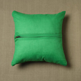 Green Kanchipuram Patchwork Cotton Cushion Cover 25