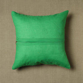 Green - Kanchipuram Patchwork Cotton Cushion Cover 26