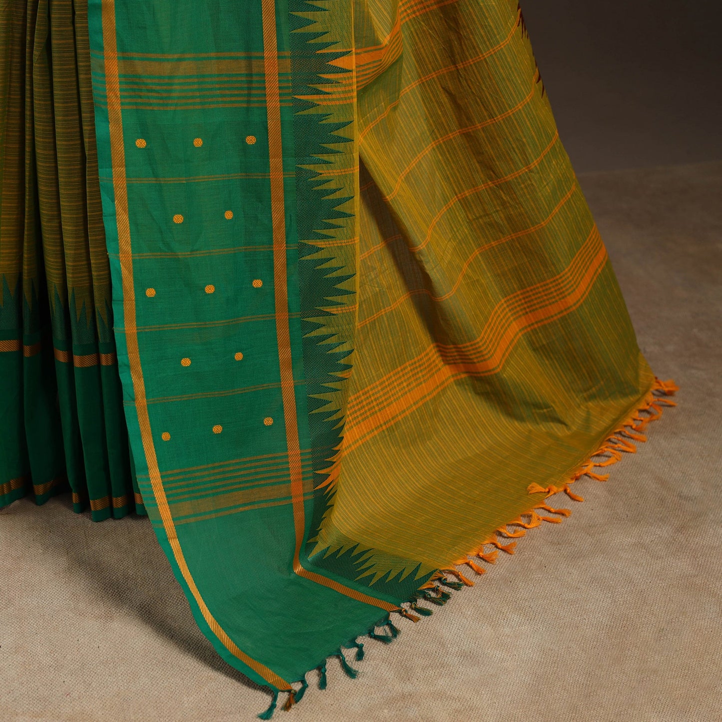 Green - kandangi buti chettinad cotton saree with border 20