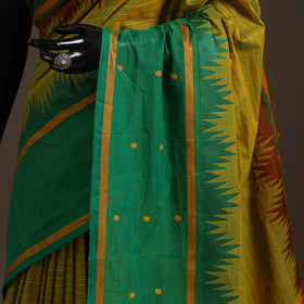Green - kandangi buti chettinad cotton saree with border 20