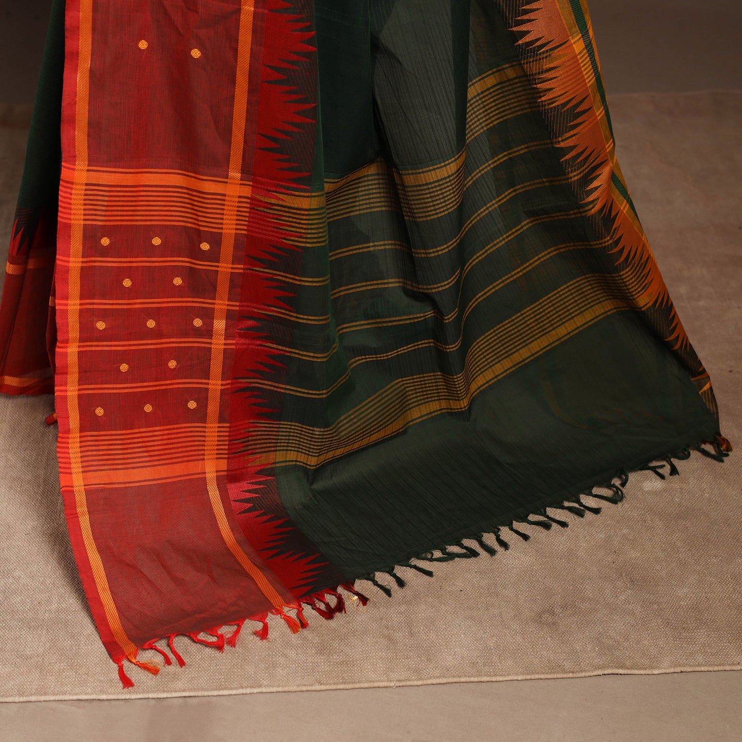 Green - kandangi buti chettinad cotton saree with border 44
