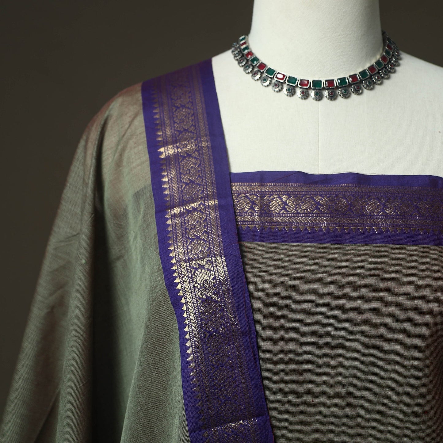 Kandangi chettinad cotton 2pc unstitched dress material 16