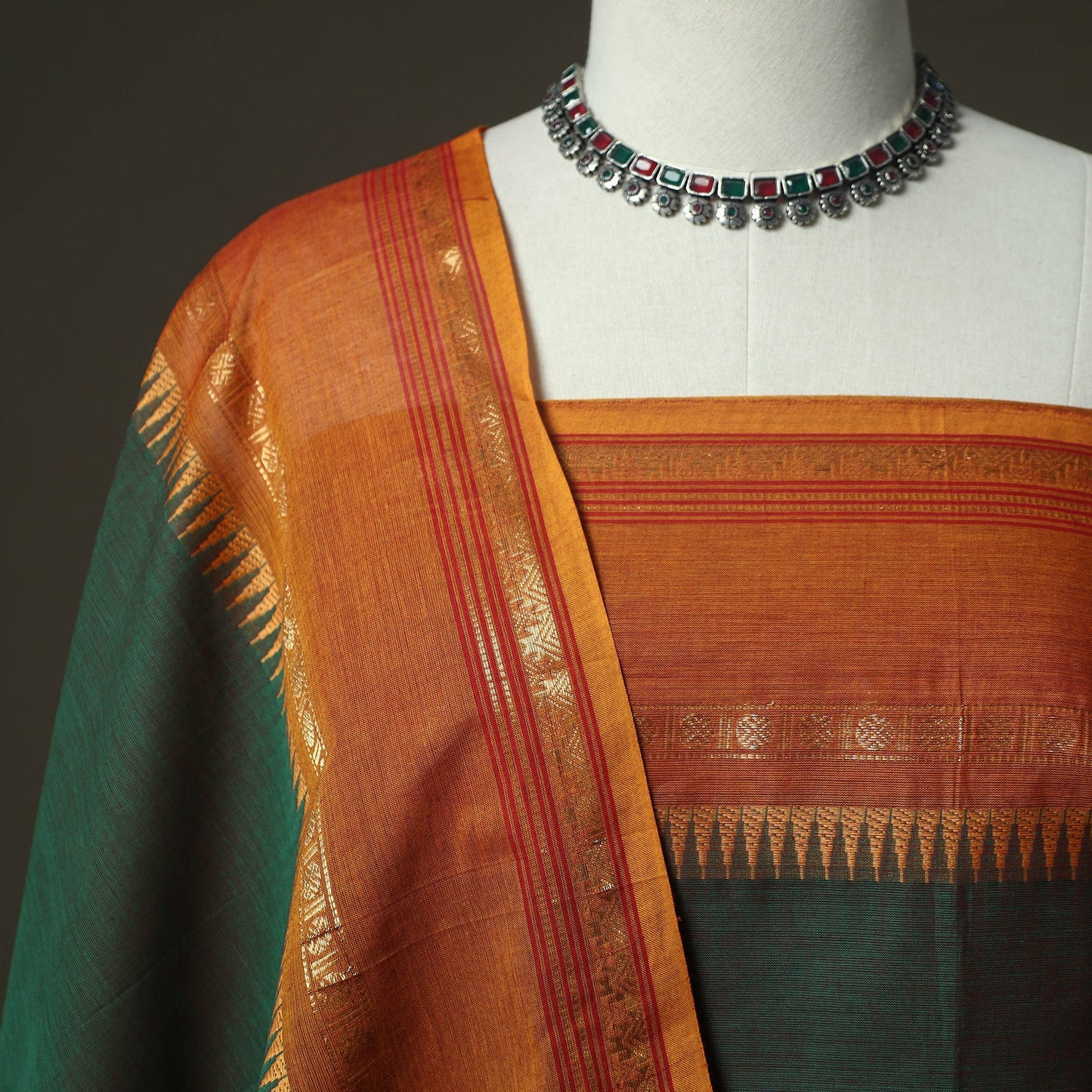 Kandangi chettinad cotton 2pc unstitched dress material 20