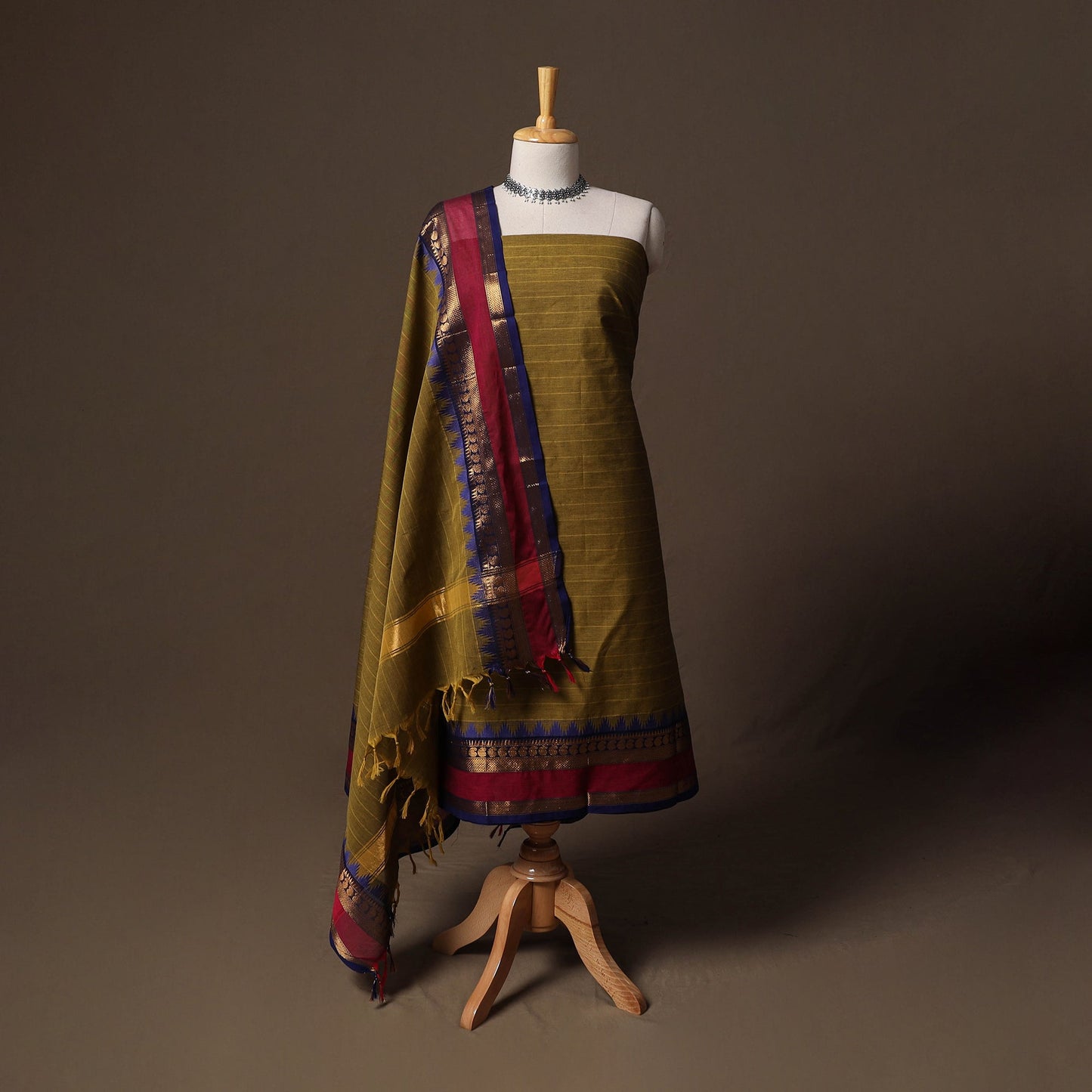 Kandangi chettinad cotton 2pc unstitched dress material 21